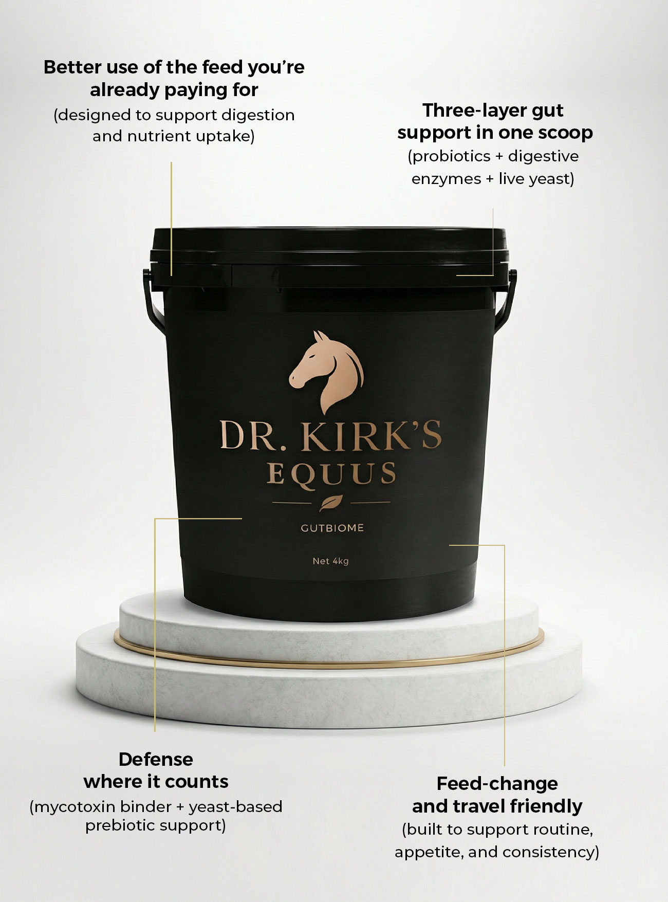 Dr Kirks gut biome horse supplements